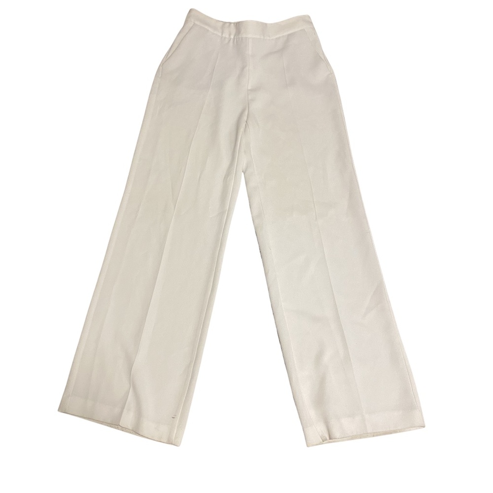 Zara White Flare Trousers Sz Medium